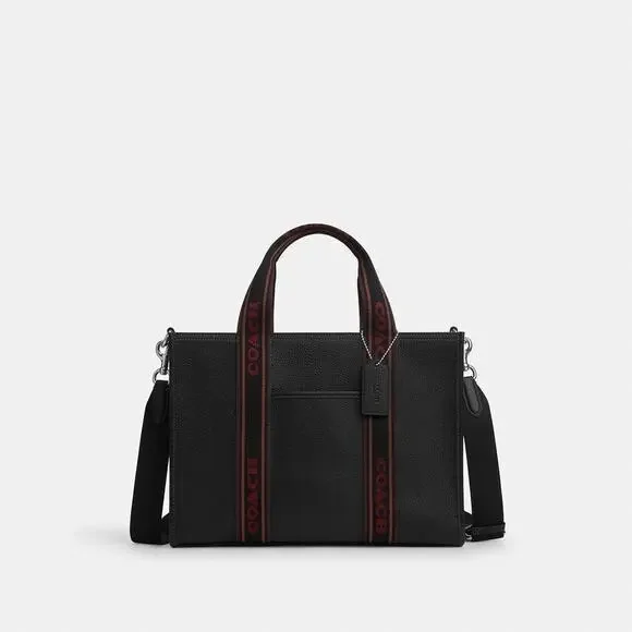 NWT Coach Smith Tote CU997 Leather Silver/Black Multi